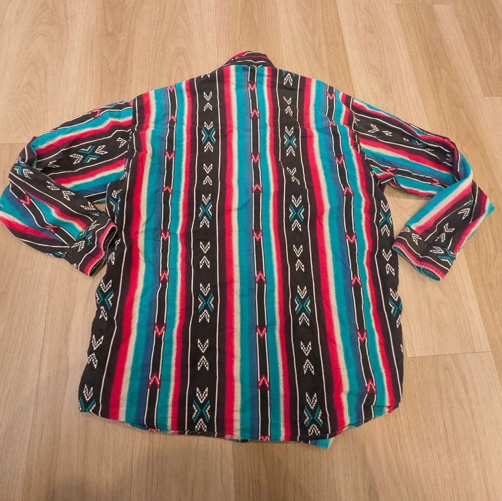Vintage Express Rider Men's Button Down Aztec Pattern - Picture 6 of 6